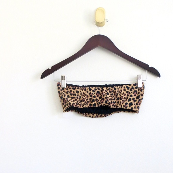 NEW! Kenny Flowers THE SAHARA Bandeau Bikini Top Leopard Print Brown Black SZ M - Picture 4 of 8